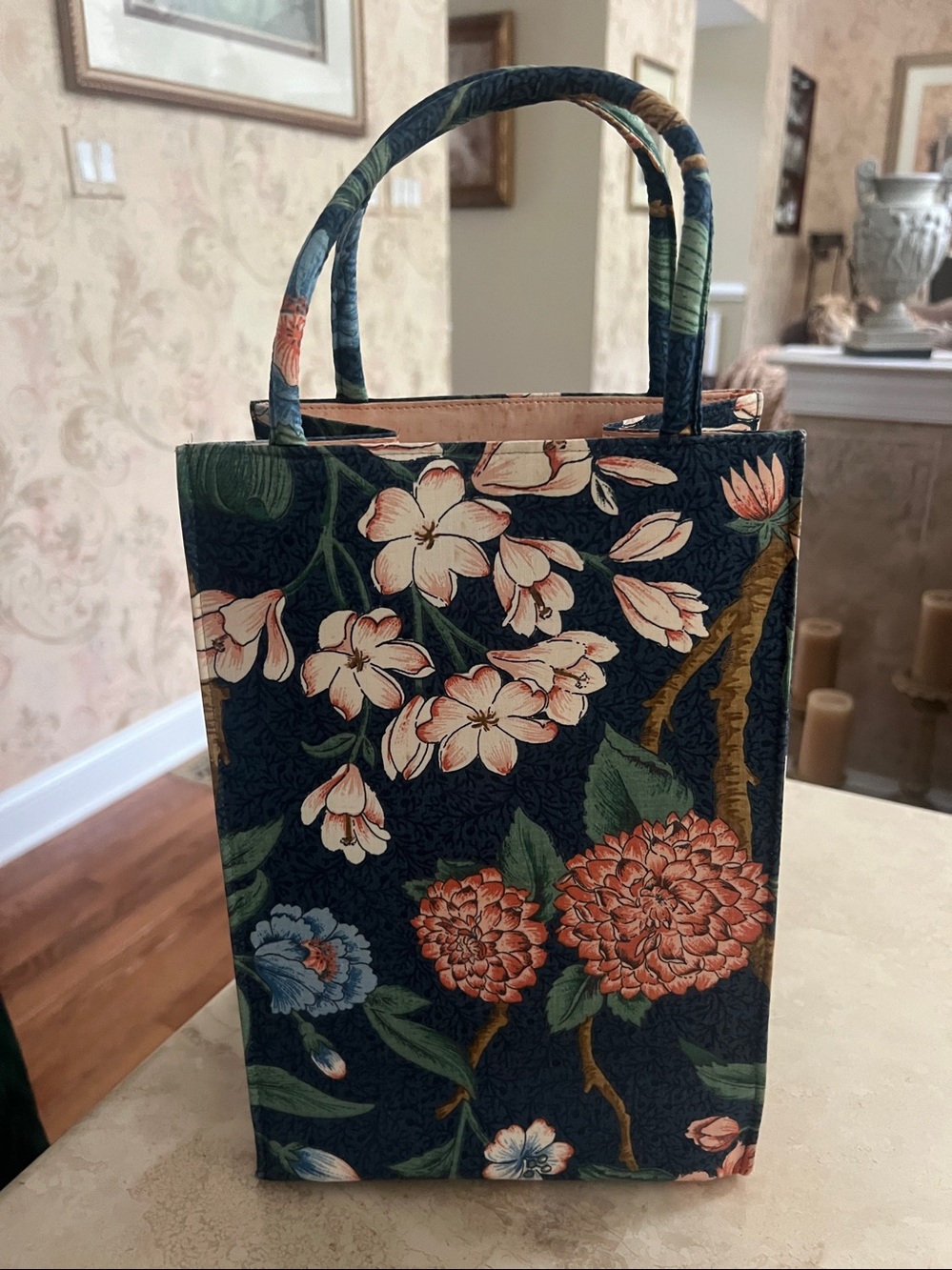 Margaret Smith Floral Tapestry Tote Bag from Gardiner Maine Vintage Rare Find!